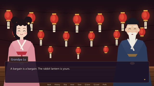 Moon Festival Riddles: Grandpa Lu hands over the rabbit lantern